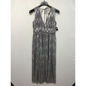 NWT Alexa B Nites Women Maxi Evening Party Cocktail Dress Size 8 Silver M262 -19